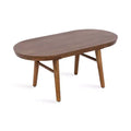 Kate and Laurel Conan Oval Wood Coffee Table, 38x20x17, Walnut Brown