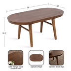 Table basse ovale en bois Kate et Laurel Conan, 38x20x17, marron noyer