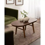 Table basse ovale en bois Kate et Laurel Conan, 38x20x17, marron noyer
