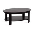 Kate and Laurel Foxford Oval Wood Coffee Table, 38x24x18, Black