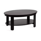 Kate and Laurel Foxford Oval Wood Coffee Table, 38x24x18, Black