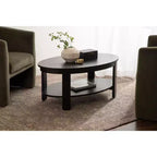 Table basse ovale en bois Foxford de Kate et Laurel, 38x24x18, noire