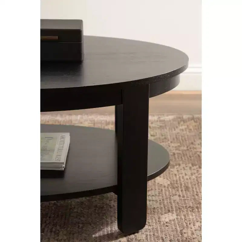Table basse ovale en bois Foxford de Kate et Laurel, 38x24x18, noire