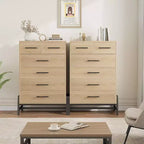 Commode Acekool à 6 tiroirs, Armoire de Rangement Haute avec Pieds Modernes pour Chambre ou Salon, 118,4 cm