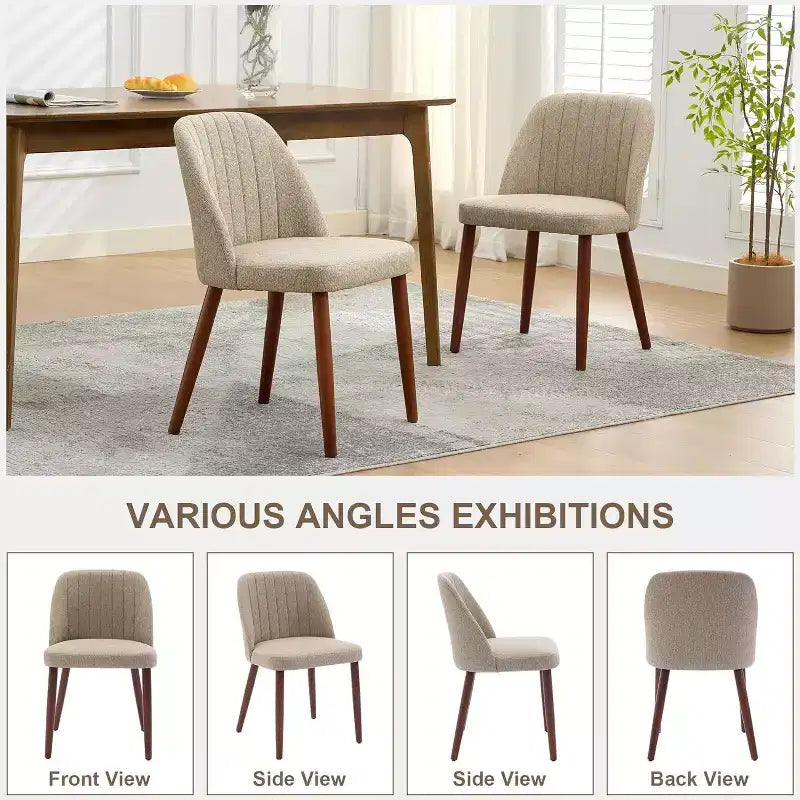 Lot de 2 chaises de salle à manger, chaise d'appoint avec rembourrage confortable et pieds en bois robustes, pour cuisine, salle à manger, restaurant et café