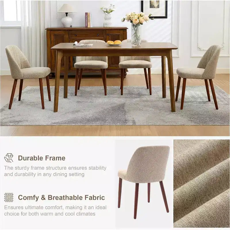 Lot de 2 chaises de salle à manger, chaise d'appoint avec rembourrage confortable et pieds en bois robustes, pour cuisine, salle à manger, restaurant et café