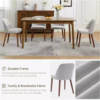 Lot de 2 chaises de salle à manger, chaise d'appoint avec rembourrage confortable et pieds en bois robustes, pour cuisine, salle à manger, restaurant et café