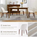 Lot de 2 chaises de salle à manger, chaise d'appoint avec rembourrage confortable et pieds en bois robustes, pour cuisine, salle à manger, restaurant et café