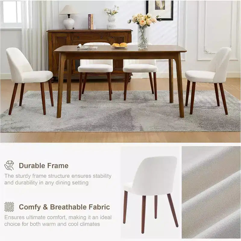 Lot de 2 chaises de salle à manger, chaise d'appoint avec rembourrage confortable et pieds en bois robustes, pour cuisine, salle à manger, restaurant et café