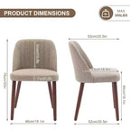 Lot de 2 chaises de salle à manger, chaise d'appoint avec rembourrage confortable et pieds en bois robustes, pour cuisine, salle à manger, restaurant et café