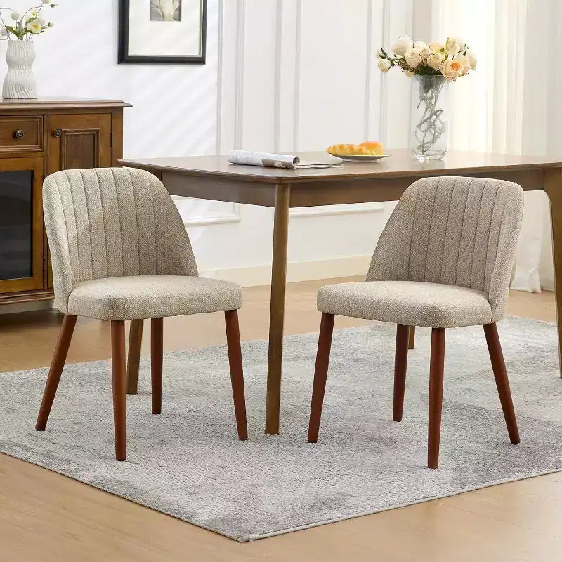 Lot de 2 chaises de salle à manger, chaise d'appoint avec rembourrage confortable et pieds en bois robustes, pour cuisine, salle à manger, restaurant et café