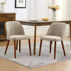 Lot de 2 chaises de salle à manger, chaise d'appoint avec rembourrage confortable et pieds en bois robustes, pour cuisine, salle à manger, restaurant et café