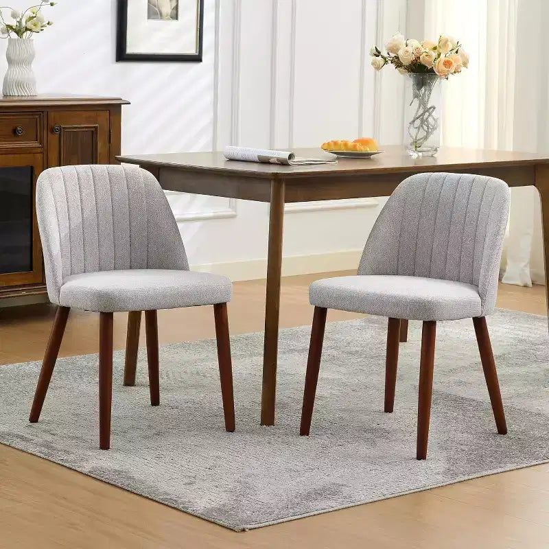 Lot de 2 chaises de salle à manger, chaise d'appoint avec rembourrage confortable et pieds en bois robustes, pour cuisine, salle à manger, restaurant et café