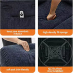 Fauteuil à bascule massant à 8 points de vibration et rotation à 360° pour adulte, chauffage lombaire, avec poches latérales, porte-gobelet, coussin moelleux, dossier et repose-pieds