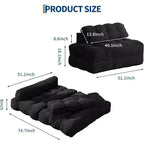 Acekool Canapé-Lit Pliable 3-en-1 avec Oreiller, Chaise Convertible pour Salon, Chambre à Coucher ou Bureau à Domicile, 79x52x8