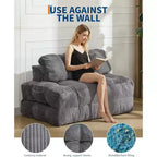 Acekool Canapé-Lit Pliable 3-en-1 avec Oreiller, Chaise Convertible pour Salon, Chambre à Coucher ou Bureau à Domicile, 79x52x8