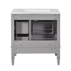 Meuble-lavabo de salle de bain 30 po avec tiroirs, Meuble de rangement de salle de bain avec lavabo simple