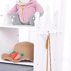 Armoire de déguisement pour enfants avec miroir éclairé, organisateur de costumes avec penderie, étagères, bacs et crochets, armoire de rangement pour chambre de fille