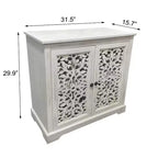 Meuble de Rangement de Cuisine avec 2 Portes Sculptées et CreusesBuffet, Table Console, Meuble Bar d'Appoint pour Salle à Manger ou Salon