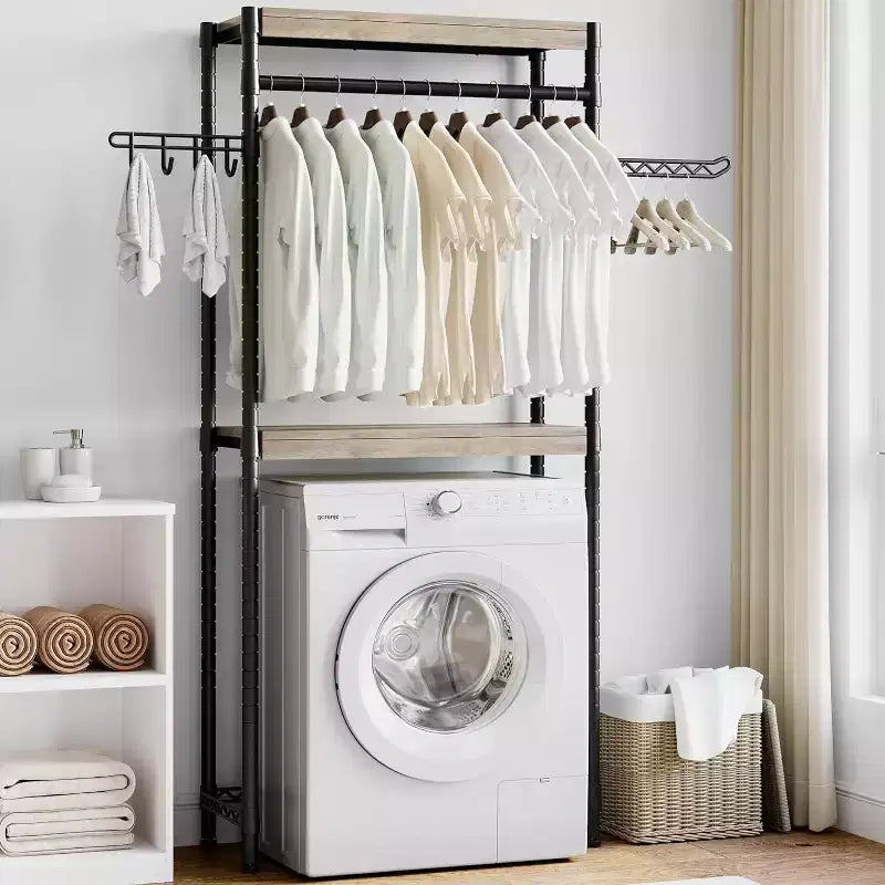 Over Washer and Dryer Shelves,30 Inch Laundry Room Organization Countertop Shelf, Heavy-Duty 5-Tier Storage Rack with Adjustable Height for Bedroom