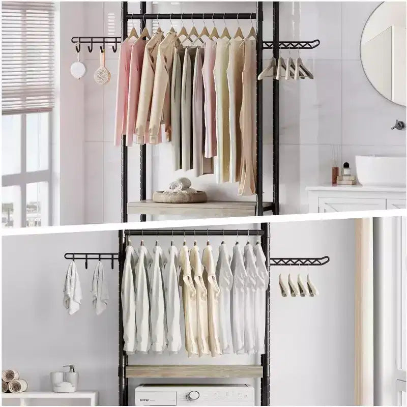 Étagères au-dessus de la machine à laver et du sèche-linge, étagère de comptoir de 30 pouces pour buanderie, étagère de rangement robuste à 5 niveaux avec hauteur réglable pour chambre à coucher