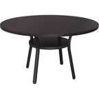 Acekool Table à manger ronde de 119,4 cm pour 4 à 6 personnes, table circulaire avec étagère de rangement, pieds en métal, pour cuisine, salon, salle à manger
