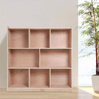 Meuble de rangement pour enfants Acekool rose à 8 casiers avec roulettes verrouillables et coins arrondis pour salle de jeux, chambre d'enfant, salle de classe