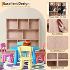 Meuble de rangement pour enfants Acekool rose à 8 casiers avec roulettes verrouillables et coins arrondis pour salle de jeux, chambre d'enfant, salle de classe
