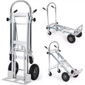 Convertible Hand Truck 700 LBS, Folding Platform Truck Dolly with 4-Wheel Design and Adjustable Telescoping Handle for Warehouse, Home, Garden