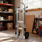 Diable Convertible 317,5 kg, Chariot de Manutention Pliant avec Conception à 4 Roues et Poignée Télescopique Ajustable pour Entrepôt, Maison, Jardin