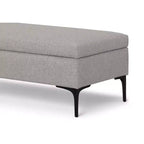 Lilah Canapé-coffre de rangement rectangulaire large de 122 cm de style milieu de siècle avec couvercle relevable
