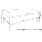 Lilah Canapé-coffre de rangement rectangulaire large de 122 cm de style milieu de siècle avec couvercle relevable