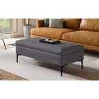 Lilah Canapé-coffre de rangement rectangulaire large de 122 cm de style milieu de siècle avec couvercle relevable