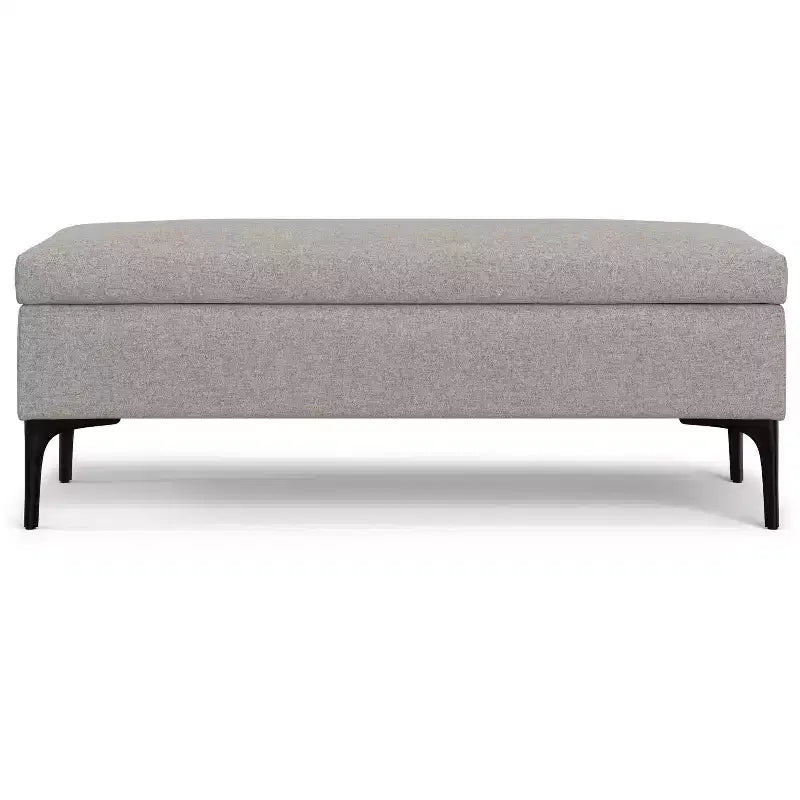 Lilah Canapé-coffre de rangement rectangulaire large de 122 cm de style milieu de siècle avec couvercle relevable