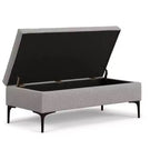Lilah Canapé-coffre de rangement rectangulaire large de 122 cm de style milieu de siècle avec couvercle relevable