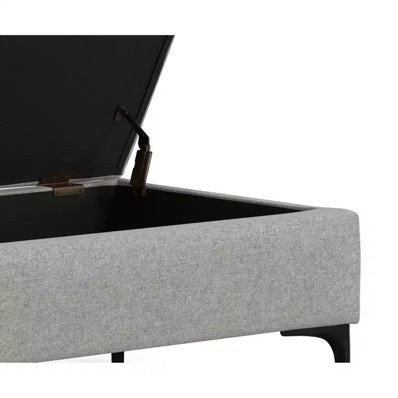 Lilah Canapé-coffre de rangement rectangulaire large de 122 cm de style milieu de siècle avec couvercle relevable