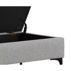Lilah Canapé-coffre de rangement rectangulaire large de 122 cm de style milieu de siècle avec couvercle relevable