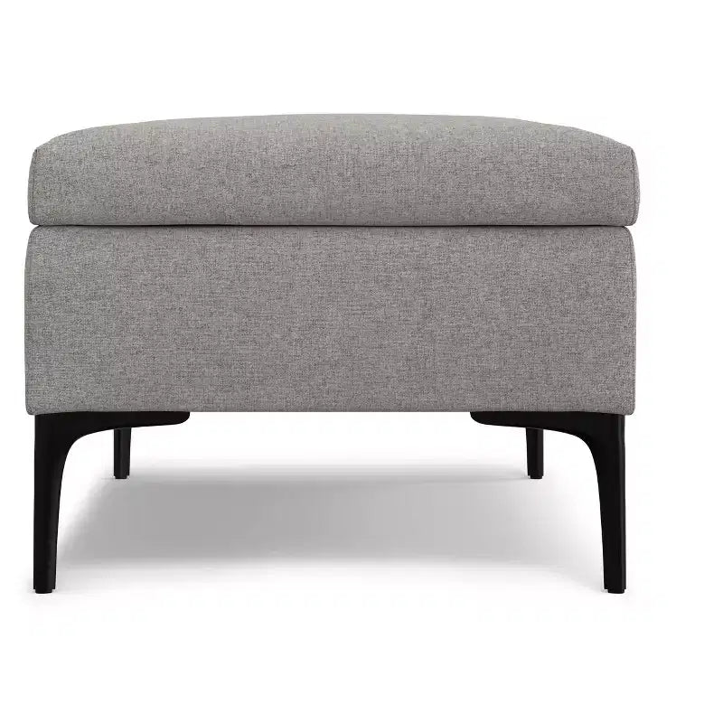 Lilah Canapé-coffre de rangement rectangulaire large de 122 cm de style milieu de siècle avec couvercle relevable