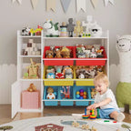 Meuble de rangement Acekool pour enfants en MDF, étagère de rangement avec bacs pour chambre d'enfant ou salle de jeux