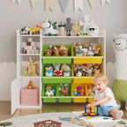 Meuble de rangement Acekool pour enfants en MDF, étagère de rangement avec bacs pour chambre d'enfant ou salle de jeux