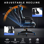 Chaise de jeu ergonomique Acekool pour adultes, cuir PU, massage lombaire, repose-pieds, réglable, pour bureau ou jeu