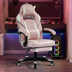 Chaise de jeu ergonomique Acekool pour adultes, cuir PU, massage lombaire, repose-pieds, réglable, pour bureau ou jeu