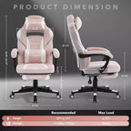 Chaise de jeu ergonomique Acekool pour adultes, cuir PU, massage lombaire, repose-pieds, réglable, pour bureau ou jeu