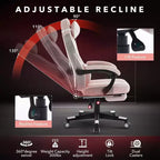 Chaise de jeu ergonomique Acekool pour adultes, cuir PU, massage lombaire, repose-pieds, réglable, pour bureau ou jeu