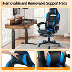 Chaise de jeu ergonomique Acekool pour adultes, cuir PU, massage lombaire, repose-pieds, réglable, pour bureau ou jeu