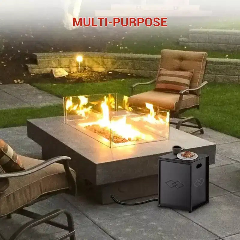 Boîte à air extérieure multi-scénarios Table C Stockage et protection sûrs pour les bouteilles de gaz, compagnon idéal pour le camping et les réunions de famille