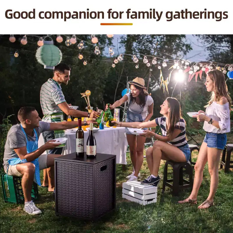Boîte à air extérieure multi-scénarios Table C Stockage et protection sûrs pour les bouteilles de gaz, compagnon idéal pour le camping et les réunions de famille