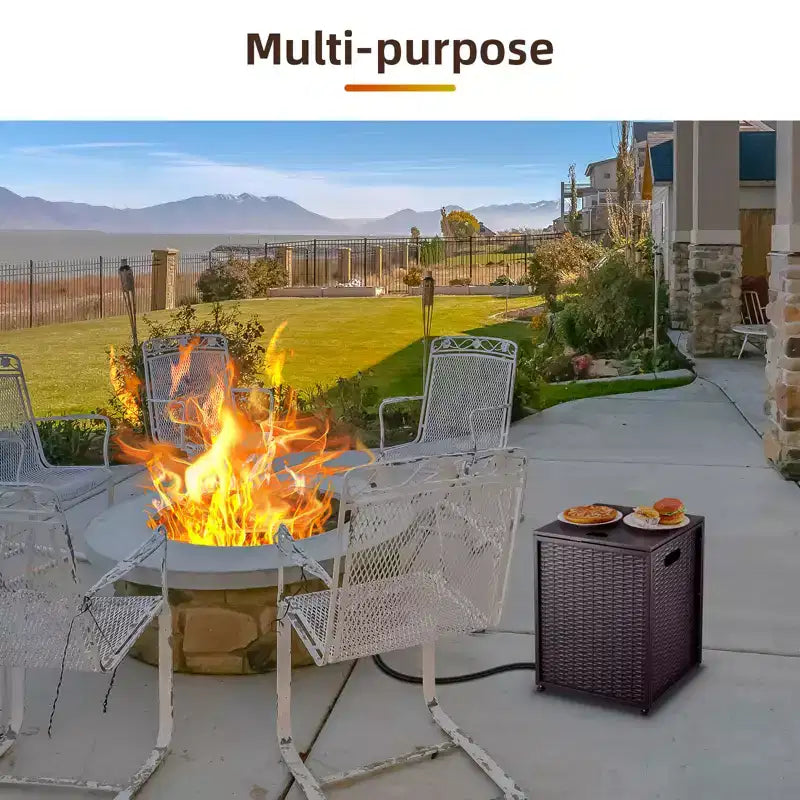 Boîte à air extérieure multi-scénarios Table C Stockage et protection sûrs pour les bouteilles de gaz, compagnon idéal pour le camping et les réunions de famille