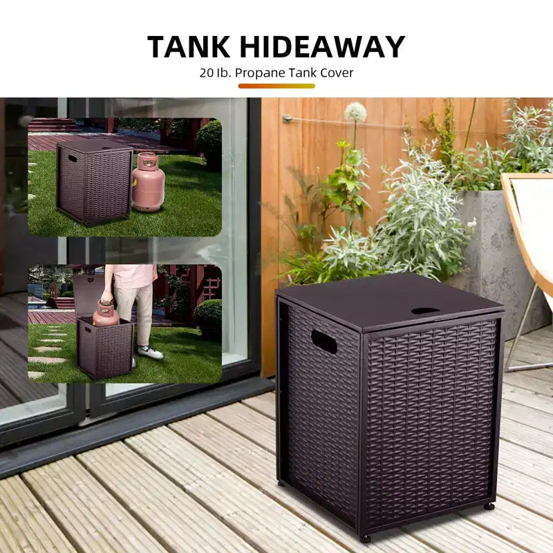 Boîte à air extérieure multi-scénarios Table C Stockage et protection sûrs pour les bouteilles de gaz, compagnon idéal pour le camping et les réunions de famille