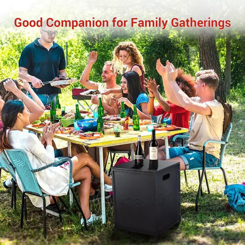 Boîte à air extérieure multi-scénarios Table C Stockage et protection sûrs pour les bouteilles de gaz, compagnon idéal pour le camping et les réunions de famille